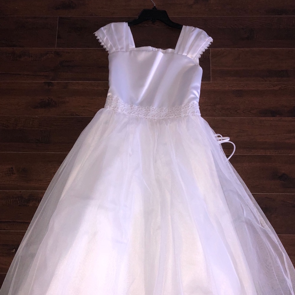 Floor length white dress